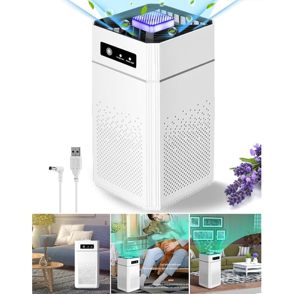 Air Purifier for Home Large Room up to 1291 Sq. Ft, Air Cleaner for Home Bedroom Pets Smoke Dust, White