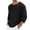 Black, variant on Men's Boho Frayed Shirt 3/4 Sleeve Crewneck Shirts Top Summer Casual Baggy Classic Travel Beach Shopping T-Shirt