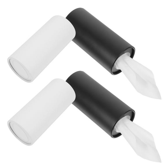 Fomiyes 4pcs Car Cylinder Tissue Holders, Refillable Portable Facial Napkin Containers for Cars, Trucks, Travel, Round Box for Cup Holders