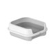 thumbnail image 4 of Caja de arena para gatos de interior con parte superior abierta, inodoro semicerrado y arenero. Gris, 4 of 9