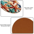 thumbnail image 5 of Starfish Set of 6 Round Microfiber Leather Coasters, 11x11 cm/4.3x4.3 inch Drink Coasters for Table Home Decor, 5 of 6
