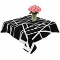 thumbnail image 2 of Black White Stripes Table Cloth Waterproof Tablecloths, Modern Abstract Art Geometric Tablecloth Dining Table Cover for Kitchen Party Tabletop Outdoor, Square Tablecloth 54x54 Inch, 2 of 9