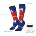 thumbnail image 5 of Women's Knee High Socks Haitian Flag Pattern Thermal Soft Knee Long Socks, 5 of 7