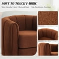 thumbnail image 4 of 360-Degree Swivel Accent Chair, Comfy Teddy Upholstery Barrel Chair , 37" Pumpkin-Shaped Accent Chair for Living Room, Bedroom, or Office, Brown, 4 of 8