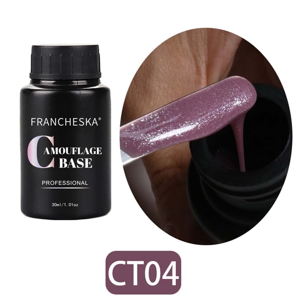 Polvo para uñas Arte de uñas Goma Color nude Base Brillantina Brillantina Fototerapia Base Pegamento Arte de uñas