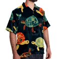thumbnail image 2 of Turtle Seamless Men's Short Sleeve Shirts with Spread Collar Tops, Casual Printed Poplin Shirt, Button Down Short Summer Beach Shirts - Unisex, 2 of 6