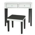 thumbnail image 3 of Quenby Black Vanity Table with Stool - Mirrored 2-Drawer, 3 of 7
