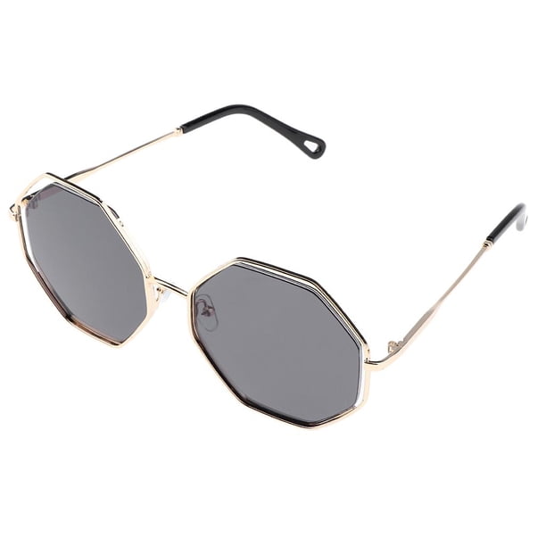 Gafas de sol de de gran tamaño Gafas vintage Tonos retro Oval Mujeres Damas gris jinwen Gafas de sol con montura de metal para mujer