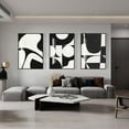 thumbnail image 3 of Hieng Large bright black and white geometric abstract wall art modern decorative painting, suitable for living room, bedroom, bathroom, and office poster decoration printing, 3 of 6