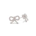 thumbnail image 1 of Sterling Silver Earrings Cubic Zirconia Ribbon Stud, Clear, 1 of 1