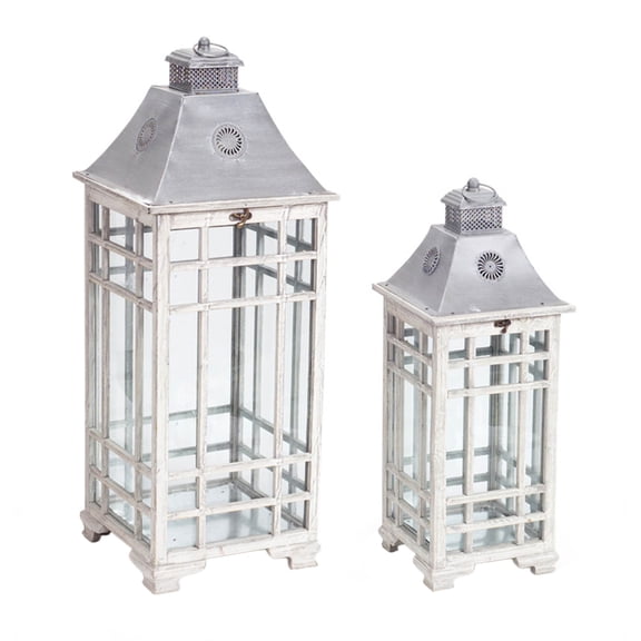 Home Decor Lantern (Set Of 2) 24.5"H, 33"H Metal
