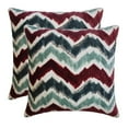 thumbnail image 2 of The HomeCentric Decorative Throw Pillow covers Blue 16"x16" (40x40 cm) Velvet Printed, Chevron, Bead Embroidery Outdoor furniture Cushion cover, Chevron Modern Style - Chevron Groove, 2 of 10