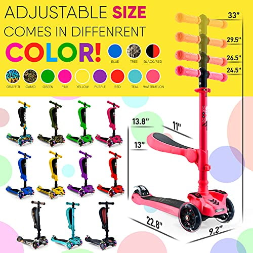 Trottinette Enfant Pliable 3 Roues Avec Lumières LED - Réglable - Marque TONBUX - Neuf