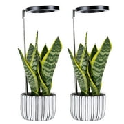 2pcs Plant Grow Light for Indoor Plants Full Spectrum Small LED Growing Lamp, full spectrum automatic light timer, 9 adjustable levels, 3 kinds of red, indoor plants
