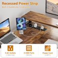 thumbnail image 2 of Homieasy L Shaped Desk with Drawer, Reversible L Shaped Gaming Desk with Power Outlet & LED Strip, Home Office Desk with Monitor Shelf, Corner Desk with Storage Shelves,Rustic Brown, 2 of 7