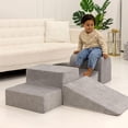 thumbnail image 3 of MeowBaby 4 Elements Soft Foam Blocks Playset with Velvet Covers, Light Gray, 3 of 11