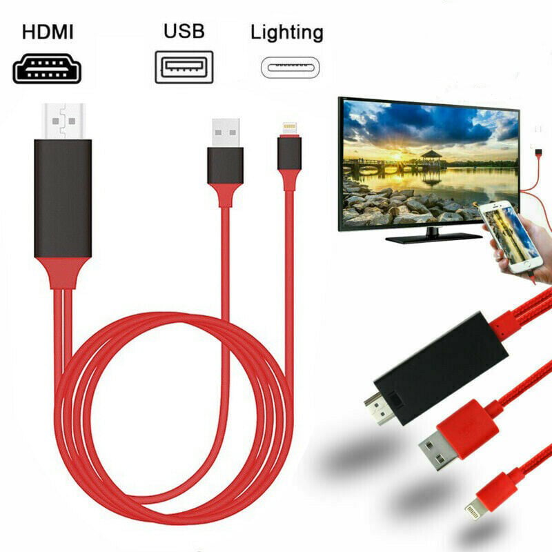 8Pin to 1080p HDMI HDTV AV TV Adapter Cable Cord For iPhone X 8 7 6 6 Plus