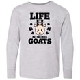 thumbnail image 3 of Inktastic Life is Better with Goats Long Sleeve Youth T-Shirt, 3 of 5