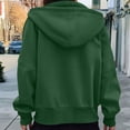 thumbnail image 3 of RYRJJ Women's Zip Up Hoodie Sweatshirt Y2K Fall Fashion Outwear Coat Long Sleeve Loose Fit Pockets Casual Trendy Hooded Jacket(Green,XL), 3 of 6