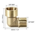 thumbnail image 2 of Brass Pipe Fitting,90 Degree Elbow,3/8 (BSP) Male x 3/8 (BSP) Female 5pcs, 2 of 3