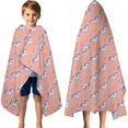 thumbnail image 3 of Pink Cartoon Unicorn Lightning Pattern Hooded Bath Towel，60"x35" for Ages 3 To 12 Kids, Quick Dry Lightweight Soft Microfiber Hood Beach Towel Cover Up for Kids, 3 of 7