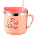 thumbnail image 1 of Taza de dibujos animados para niños pequeños, resistente taza de agua de acero inoxidable con pajita y aislamiento térmico., 1 of 8