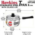thumbnail image 6 of Hawkins 2 Liter Stainless Steel Saucepan TPan with Glass Lid, 6 of 7