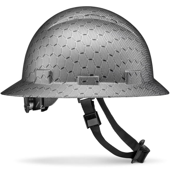 Cascos de protección para la cabeza ACERPAL de ala completa, color negro y plateado