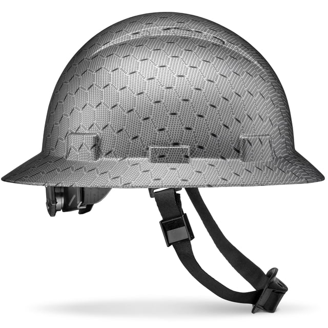 Cascos de protección para la cabeza ACERPAL de ala completa, color negro y plateado