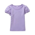 thumbnail image 3 of CMSHTD Shirts for Girls Short Sleeve Summer, Toddler Girls Children T-Shirts Cotton Tees Tops Cute Soft, Purple 9-10 Years, 3 of 7