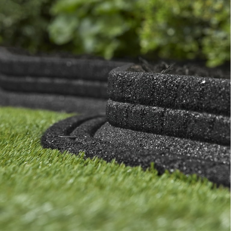 Rubberific Brickface Rubber Landscape Edging, Black, 4