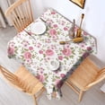 thumbnail image 2 of Pioneer Flower Floral Print Pattern Square Tablecloth,Waterproof Square Table Cover,Wipeable Spillproof Washable Table Cover for Home Kitchen Party Decor 60"x60"(152x152cm), 2 of 6