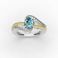 thumbnail image 2 of OMRE 925 Sterling Silver and 10K Yellow Gold Genuine Blue Topaz and December Birthstone Ring Women, 2 of 5