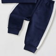thumbnail image 6 of Enyan Toddler Baby Boy Fall Clothes Long Sleeve Solid Sweatshirt Top+Pants Set 2 Piece Infant Boys Winter Outfits（3-6 Months）, 6 of 6