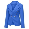 thumbnail image 5 of IROINNID Women's Blazer Jacket Long Sleeve Solid Color Notch Lapel Outwear, Leisure Ladies Collar Slim Office Jacket Outerwear, 5 of 7