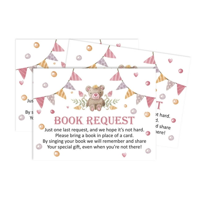 Inkdotpot 30 Books For Baby Shower Request Cards Bring A Book Instead Of A Card Teddy Bear Gender Neutral Baby Shower Invitations Inserts Games
