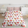 thumbnail image 2 of Homewish Cute Cartoon Mushroom Full Size Comforter Sets,Fungus Botanical Bedding Comforter Set,Red White Bedding Sets For Kids,Super Cozy Room Decor Reversible,3-Piece, 2 of 8