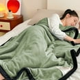 thumbnail image 3 of Hgallory Solid Color Flannel Blankets for All Season, Polyester Soft Throw Blanket Lightweight Air Conditioning Quilt for Nap Sleep, Modern Style Home Decor Ideal for Gift, 40"x55", 1PC, Green, 3 of 8