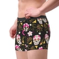 thumbnail image 2 of Honeii Skull Daisy Men's Underwear Boxer Briefs Pack, ComfortSoft Boxer Brief for Men, Moisture-Wicking Breathable-XX-Large, 2 of 5