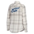 thumbnail image 3 of Women's WEAR by Erin Andrews Gray/Cream Chicago Cubs Flannel Button-Up Shirt, 3 of 3