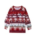 thumbnail image 5 of Family Matching Pajamas Adult Kids Christmas Bear Print  Long Sleeve Tops and Stretch Casual Pants Sleepwear, 5 of 10