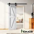 thumbnail image 2 of Homacer 5-in-1 Design 28'' W x 80'' H x 1-3/8'' D Solid Wood Barn Door, Finished and Unassembled, with Pre-drilled Holes for Easy Assemble and Pre-routed Groove, Interior Only (White), 2 of 7