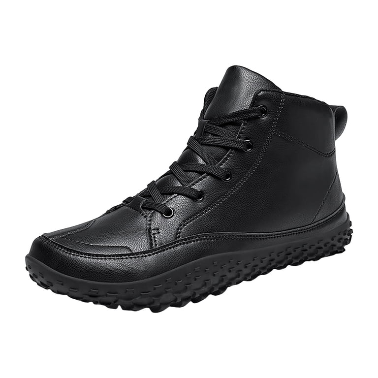 Mens Black Waterproof Hiking Boots Lace Up Ankle Snow  display picture 1