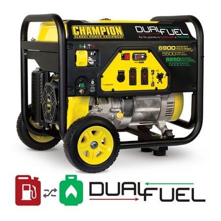

Champion Power Equipment 6900/5500 Watt Dual Fuel Portable Generator with Wheel Kit