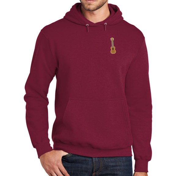 Mens UKULELE UKE Patch Hoodie Sweatshirt, 4XL Cardinal