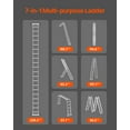 thumbnail image 2 of VEVOR Multi-Purpose Folding Ladder 7-in-1 5 Step 19ft Reach Height Metal, 2 of 9
