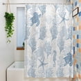 thumbnail image 3 of Blue Grey Coastal Waterproof Shower Curtain, Stall 36"x72" Washable Polyester Fabric Shower Curtains for Bathroom, Sea Turtle Nautical Coral Summer Beach Decorative Bathtub Curtain Sets with Hooks, 3 of 9