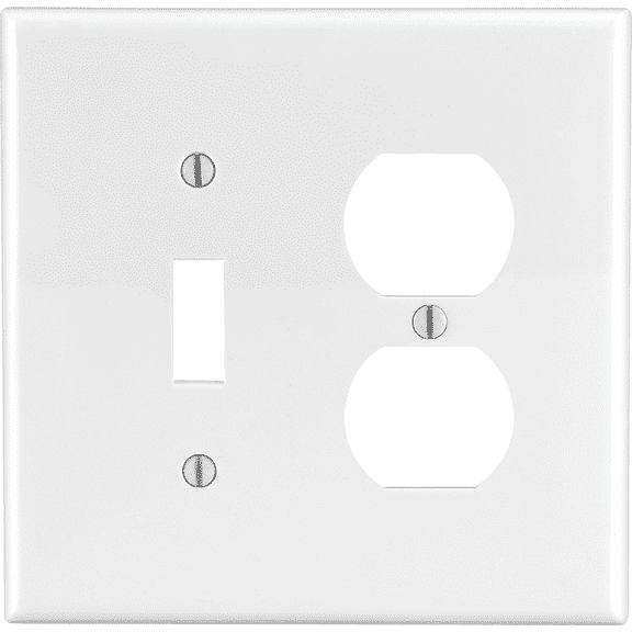 Leviton 2-Gang Wallplate in White — UL Listed for US Residential Electrical Code Compliance, Drop-in NEC-Standard Wiring