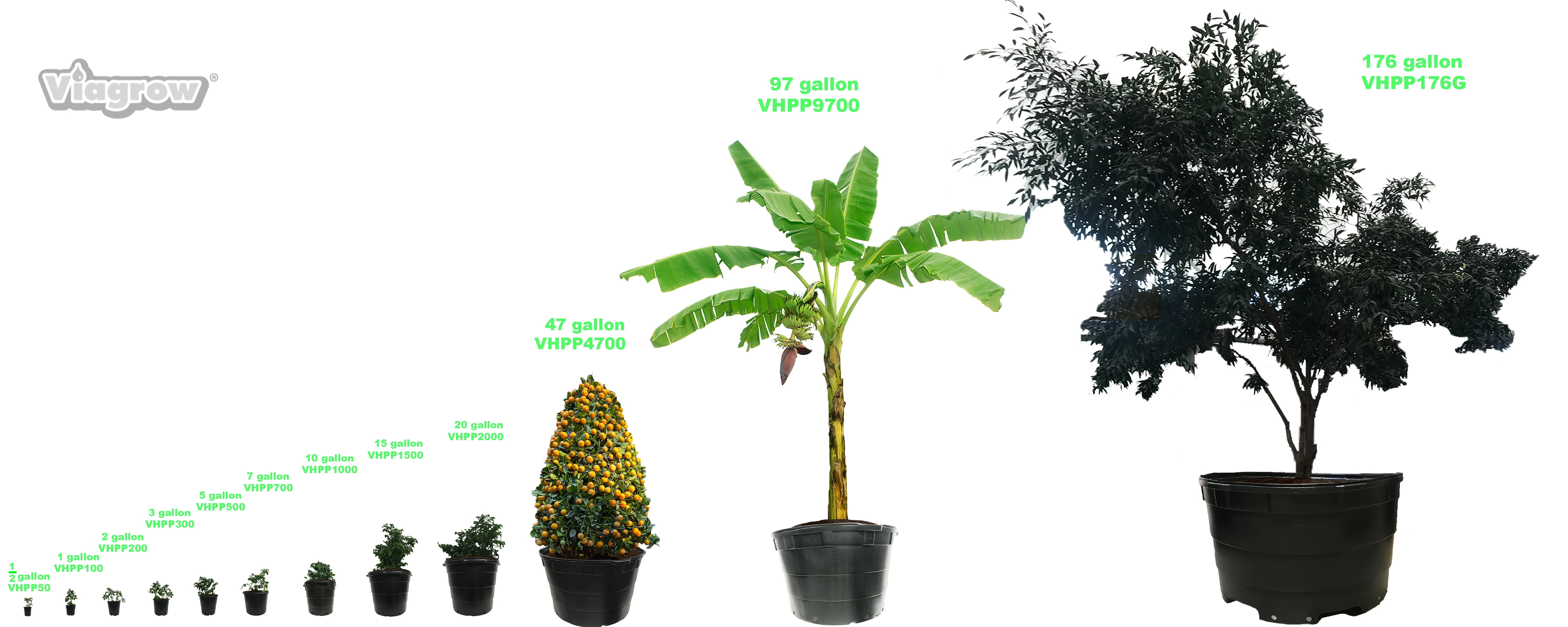 Plastic Garden Nursery Pots, Set of 20