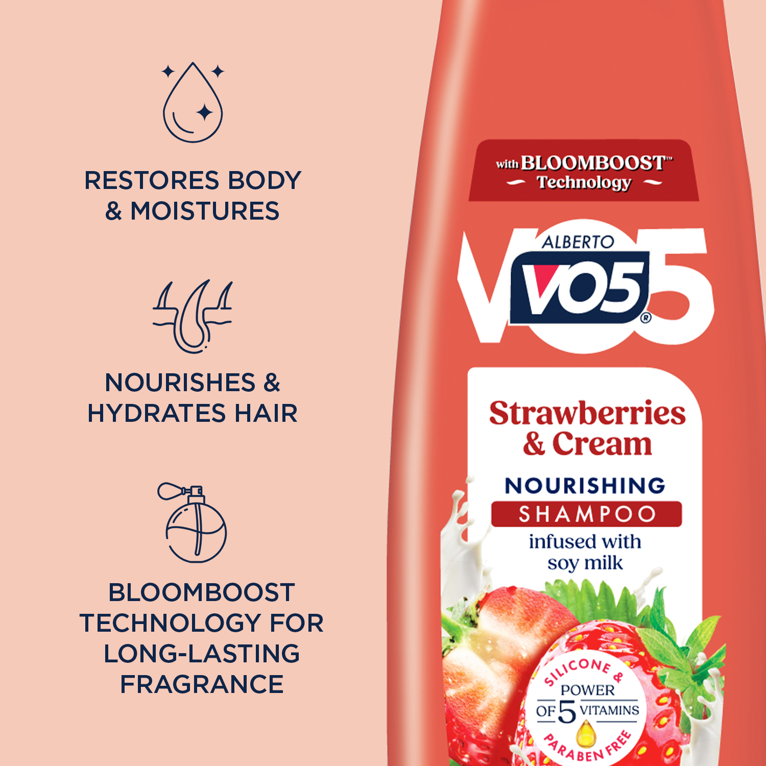 Alberto Vo5 Conditioner Strawberries & Cream – Pflegend Mit Sojamilch-Protein & 5 Vitaminen, 370 Ml